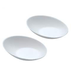 Biodegradable disposable sugarcane bagasse egg shape dish