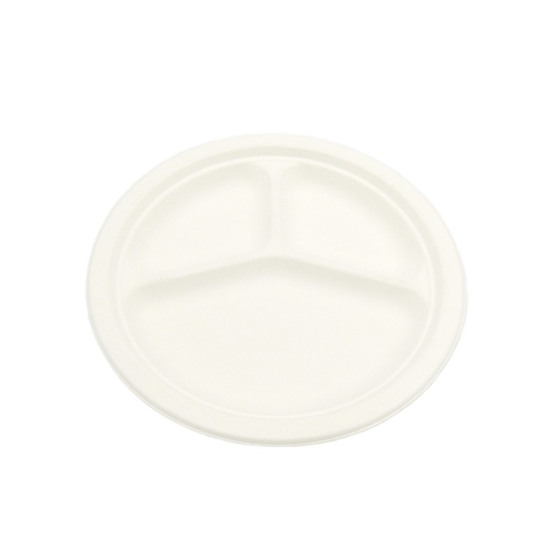 Biodegradable Disposable 9 Inch plates 100% compostable paper party 3 compartments plates