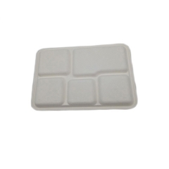 Biodegradable disposable rectangle eco-friendly plate sugarcane bagasse tray for food