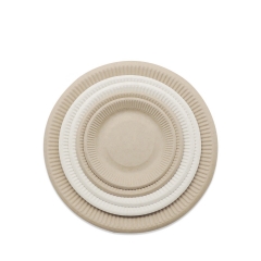 Assiettes rondes écologiques de canne à sucre compostable biodégradable bagasse