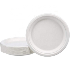 Biodegradable Disposable 7 In Eco Sugarcane Bagasse Round Plates