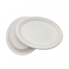 Biodegradable recycle plate Sugarcane oval pulp plates heavy weight