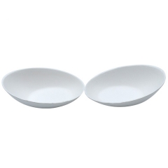 Biodegradable disposable sugarcane bagasse egg shape dish