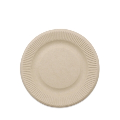 Biodegradable Plate Bagasse Compostable Sugarcane Embossed Round Plates