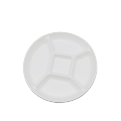 5 compartment microwave disposable biodegradable sugarcane plate