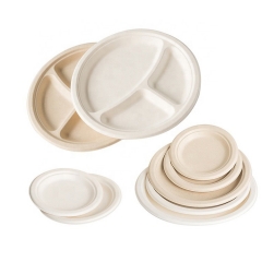 Amazon pack navidad pulpa desechable compostable platos de caña de azúcar biodegradables placas