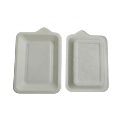 Biodegradable Bagasse Party Sugarcane Pulp Cake Plates with handle