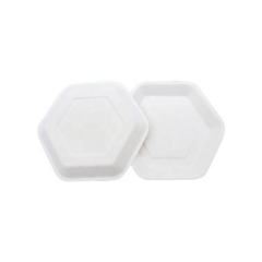 Placas hexagonales de caña de azúcar desechables de bagazo compostable para pastel