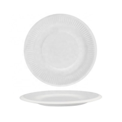 100% bagasse biodégradable 8 pouces plaque élégante canne à sucre pour mariage