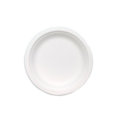 Assiette de bagasse de canne à sucre ronde de 6 pouces compostable 100% jetable pour mariage