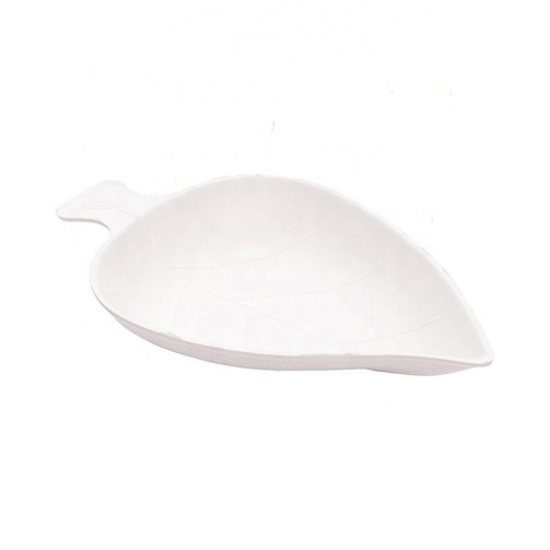 Leaf Shape Compostable Bagasse Sugarcane Plate For Sauce