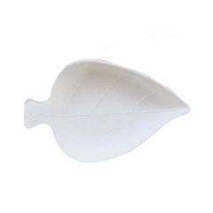 Leaf Shape Compostable Bagasse Sugarcane Plate For Sauce