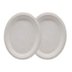 12 Inch Ovaldisposable christmas sugarcane biodegradable Christmas plates