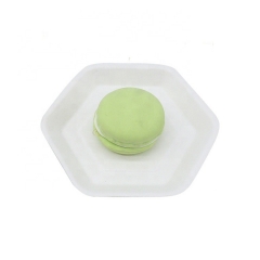 Compostable Bagasse Disposable Sugarcane Hexagonal Plates for cake