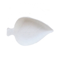 Placas biodegradables de la caña de azúcar de la placa del postre de la forma de la hoja del bagazo al por mayor para el aperitivo