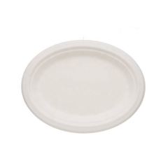 12 Inch Oval Sugarcane Compostable Plates Disposable