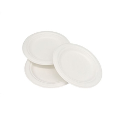 Assiette de bagasse de canne à sucre ronde de 6 pouces compostable 100% jetable pour mariage