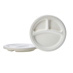 Plato de caña de azúcar biodegradable de 3 compartimentos 10