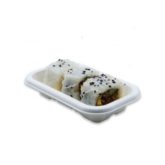 Prezzo all'ingrosso vassoio per sushi vassoio per sushi biodegradabile usa e getta vassoio per sushi con coperchio