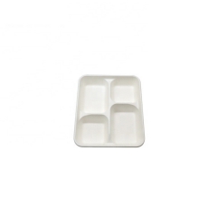 Disposable Biodegradable 4 Compostable Bagasse Sugarcane Tray