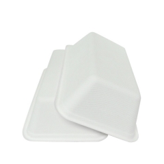 Microwaveable bagasse food tray biodegradable disposable sugarcane tray for restaurant