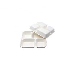 Disposable Biodegradable 4 Compostable Bagasse Sugarcane Tray