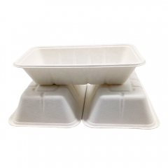 Biologisch abbaubares Tablett Kompostierbare Zuckerrohr-Bagasse-Lunch-Tabletts