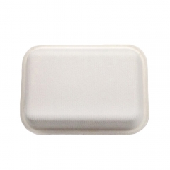 Vaisselle jetable compostable Bagasse Plateau de canne à sucre pour la viande