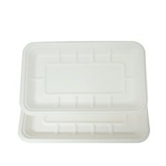 disposable serving tray decomposable biodegradable sugarcane bagasse tray