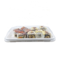 Plateau de nourriture à sushi en bagasse biodégradable jetable à emporter