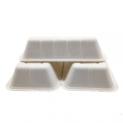 Bandeja biodegradable Bandejas de almuerzo de bagazo de caña de azúcar compostables