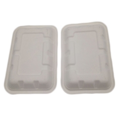 Rectangle biodegradable sugarcane bagasse food tray disposable