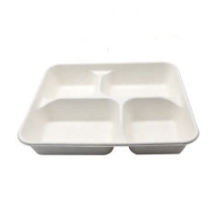 Eco friendly trays disposable biodegradable sugarcane bagasse lunch trays