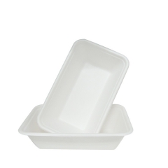 Plateau repas bagasse micro-ondable biodegradable plateau de canne à sucre jetable pour restaurant