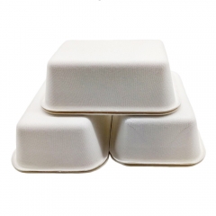 Vaisselle jetable compostable Bagasse Plateau de canne à sucre pour la viande