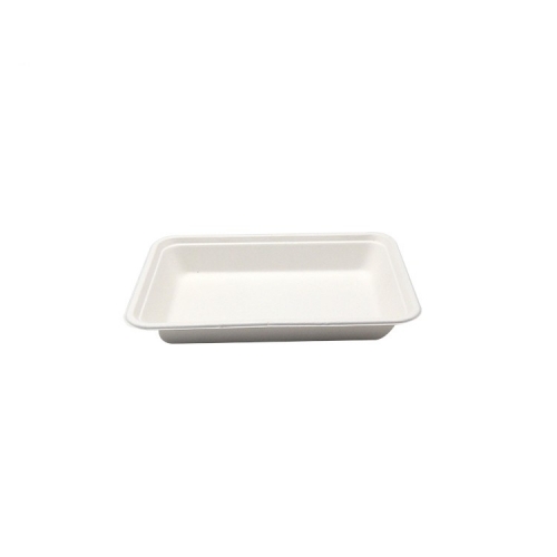 plateau de canne à sucre jetable biodégradable plateau alimentaire de supermarché bagasse