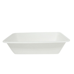 Microwaveable bagasse food tray biodegradable disposable sugarcane tray for restaurant