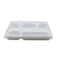 New Eco-friendly biodegradable 5 compartment sugarcane bagasse lunch tray