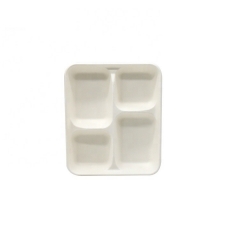 Disposable Biodegradable 4 Compostable Bagasse Sugarcane Tray