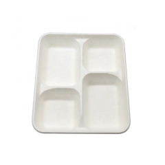 Eco friendly trays disposable biodegradable sugarcane bagasse lunch trays