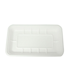 Eco friendly biodegradable disposable bagasse meat tray for restaurant