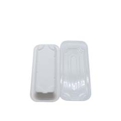 Plateau de sushi de canne à sucre compostable rectangle de vente chaude avec couvercle