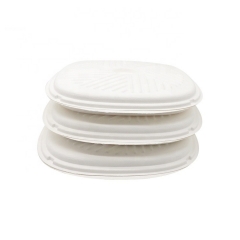 Disposable Bagasse Pizza Box Clamshell Sugarcane Takeaway Pizza Box