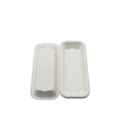 Heißes verkaufendes 400 ml Tablett mit Deckel  zerlegbares Zuckerrohr-Sushi-Tablett