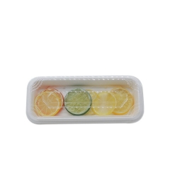Hot selling rectangle compostable sugarcane sushi tray with lid
