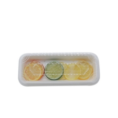 Plateau de sushi de canne à sucre compostable rectangle de vente chaude avec couvercle