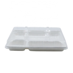 Biodegradable Trays Sugarcane Disposable 5 Compartments Bagasse Lunch Tray