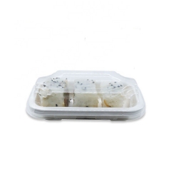 Plateau à sushi compostable en bagasse robuste avec couvercle