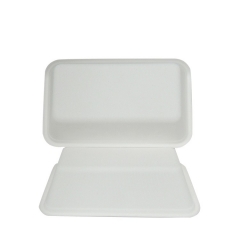 Microwaveable bagasse food tray biodegradable disposable sugarcane tray for restaurant