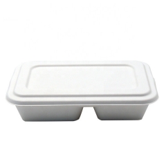 Food tray disposable sugarcane four-compartment tray